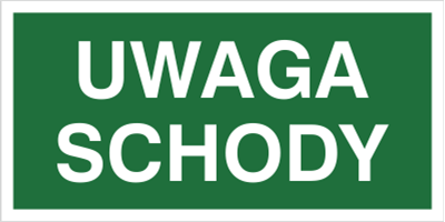 Znak uwaga schody (155)
