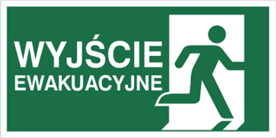 Znak wyjście ewakuacyjne w prawo (E02-WE)