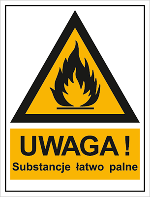 Znak ostrzeżenie przed substancjami łatwopalnymi (800-92)