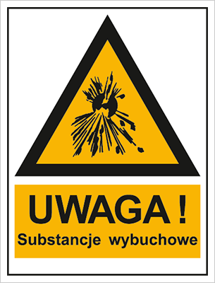 Znak ostrzeżenie przed substancjami wybuchowymi (800-93)