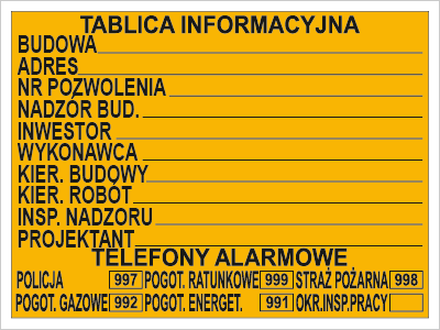 Budowlana tablica informacyjna (319)