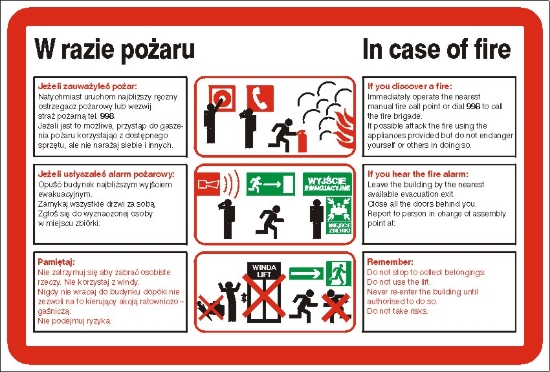 Instrukcja postępowania w razie pożaru