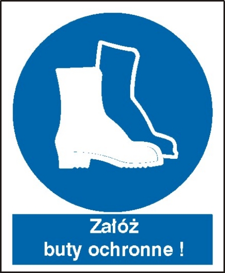 Nakaz stosowania ochrony stóp