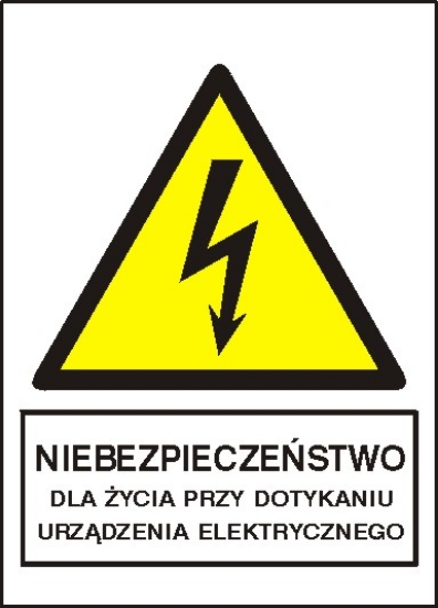 Niebezpieczeństwo dla życia przy dotknięciu urządzenia elektrycznego