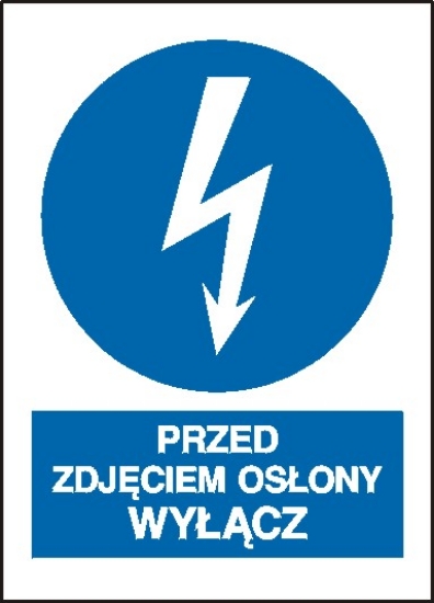 Przed zdjęciem osłony wyłącz