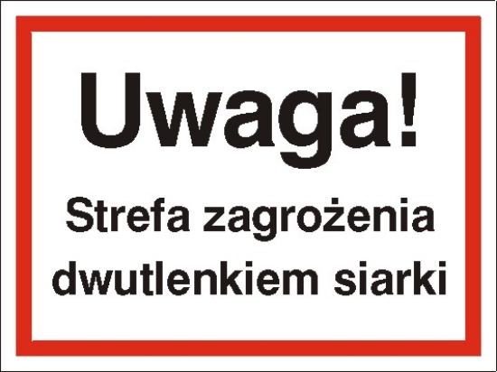 Uwaga! Strefa zagrożenia dwutlenkiem siarki