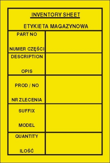 Etykieta magazynowa