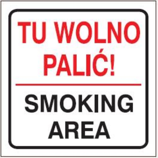 Tu wolno palić Smoking area