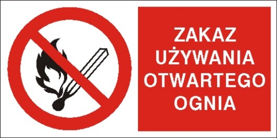 Zakaz używania otwartego ognia