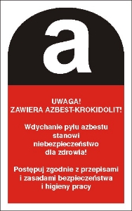 Pokaż produkty w kategorii Piktogram Uwaga zawiera azbest-krokidolit (700-17) Obrazek dla kategorii Piktogram Uwaga zawiera azbest-krokidolit (700-17)