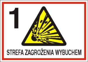 Obrazek dla kategorii Znak 1 strefa zagrożenia wybuchem (827-05)