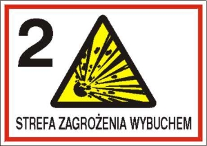 Obrazek dla kategorii Znak 2 strefa zagrożenia wybuchem (827-06)