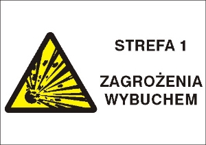 Obrazek dla kategorii Znak Strefa 1 zagrożenia wybuchem (870-23)