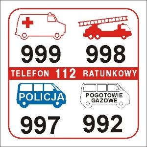 Obrazek dla kategorii Tabliczki telefonów alarmowych