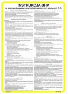 Obrazek dla kategorii Instrukcja BHP na stanowisku palacza w kotłach wodnych i parowych C.O. (422-02)