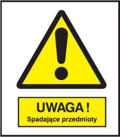 Ostrzeżenie przed spadającymi przedmiotami