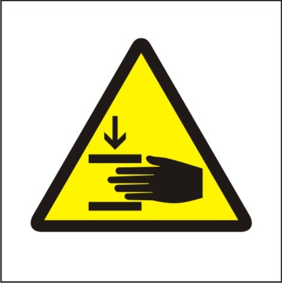 Ostrzeżenie przed zgnieceniem dłoni