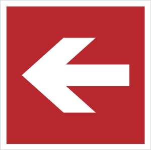 Obrazek dla kategorii Znak Kierunek do miejsca rozmieszczenia sprzętu pożarniczego lub urządzenia ostrzegającego  (207)