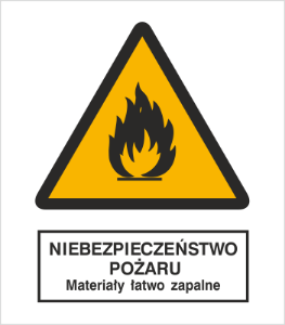 Obrazek dla kategorii Znak Niebezpieczeństwo pożaru - Materiały łatwo zapalne (215)