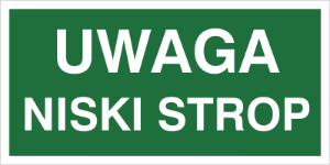 Obrazek dla kategorii Znak Uwaga niski strop (151)