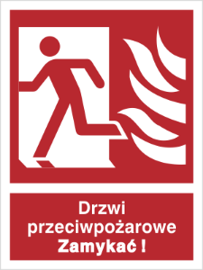 Obrazek dla kategorii Znak Drzwi przeciwpożarowe. Zamykać! (w lewo) (217-01)