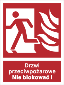 Obrazek dla kategorii Znak Drzwi przeciwpożarowe. Nie blokować! (w lewo) (217-04)