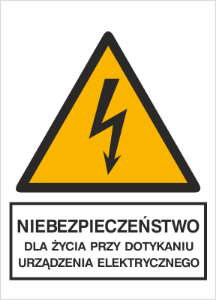 Obrazek dla kategorii Znak Niebezpieczeństwo dla życia przy dotknięciu urządzenia elektrycznego (330-04)