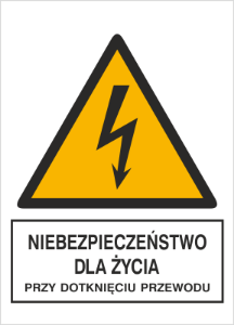 Obrazek dla kategorii Znak Niebezpieczeństwo dla życia przy dotknięciu przewodu (330-06)