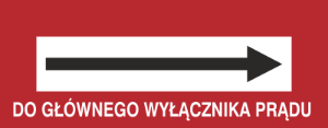 Obrazek dla kategorii Znak Do głównego wyłącznika prądu (w prawo) (231-18)