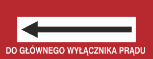 Obrazek dla kategorii Znak Do głównego wyłącznika prądu (w lewo) (231-19)