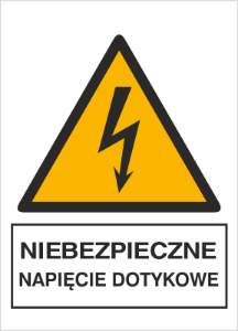 Obrazek dla kategorii Znak Niebezpieczne napięcie dotykowe (330-13)