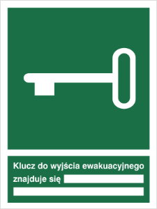 Obrazek dla kategorii Znak Klucz do wyjścia ewakuacyjnego (117)