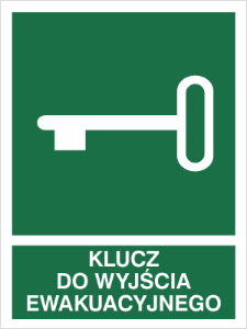 Obrazek dla kategorii Znak Klucz do wyjścia ewakuacyjnego - z opisem (117-01)