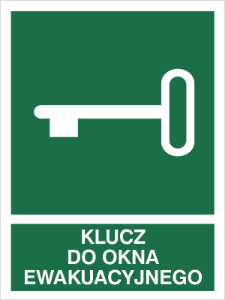 Obrazek dla kategorii Znak Klucz do okna ewakuacyjnego (117-02)