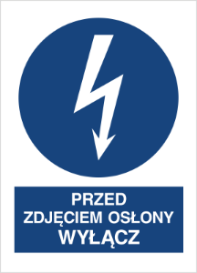 Obrazek dla kategorii Znak Przed zdjęciem osłony wyłącz (430-15)