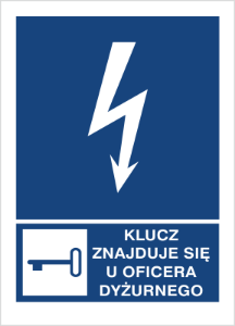 Obrazek dla kategorii Znak Klucz znajduje się u oficera dyżurnego (530-23)