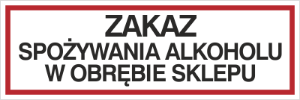 Obrazek dla kategorii Zakaz spożywania alkoholu w obrębie sklepu (857-03)