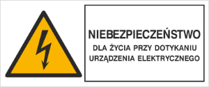 Obrazek dla kategorii Znak Niebezpieczeństwo dla życia przy dotknięciu urządzenia elektrycznego (330-04)
