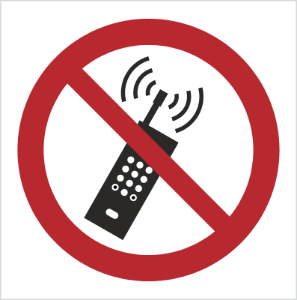 Obrazek dla kategorii Znak Zakaz używania telefonów komórkowych (P13)