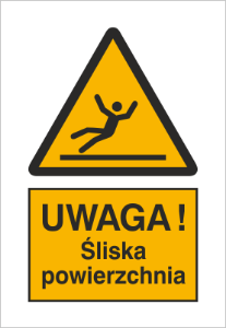 Obrazek dla kategorii Znak Uwaga śliska nawierzchnia - znak podłogowy