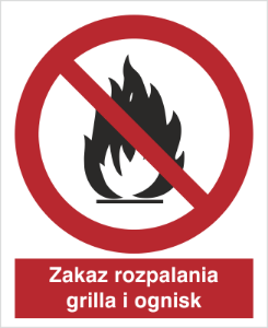 Obrazek dla kategorii Znak Zakaz rozpalania grila i ognisk (601 - 01)
