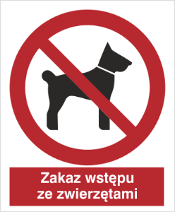 Obrazek dla kategorii Znak Zakaz wstępu ze zwierzętami (605)