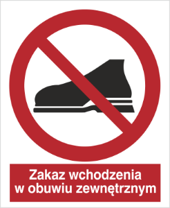 Obrazek dla kategorii Znak Zakaz wchodzenia w obuwiu zewnętrznym (634)