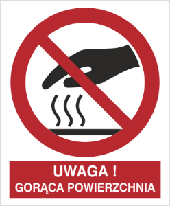 Obrazek dla kategorii Znak Uwaga! Gorąca powierzchnia (642)