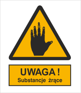 Obrazek dla kategorii Znak Ostrzeżenie przed substancjami żrącymi (303-04)