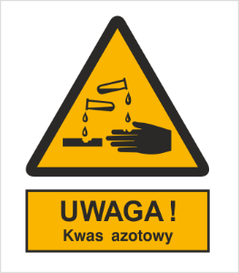 Obrazek dla kategorii Znak Ostrzeżenie przed kwasem azotowym (303-03)
