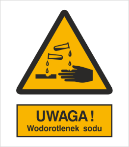 Obrazek dla kategorii Znak Uwaga wodorotlenek sodu (303-02)