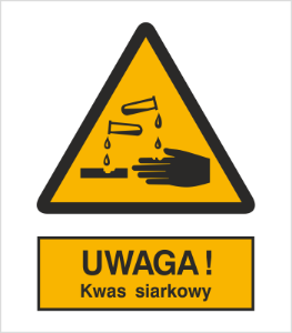 Obrazek dla kategorii Znak Uwaga kwas siarkowy (303-01)
