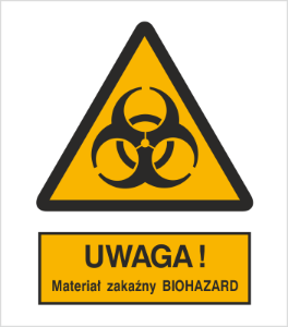 Obrazek dla kategorii Znak Ostrzeżenie przed materiałem zakaźnym biohazard (316-01)