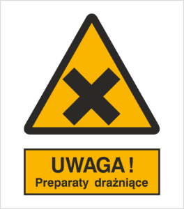 Obrazek dla kategorii Znak Ostrzeżenie przed preparatami drażniącymi (318)